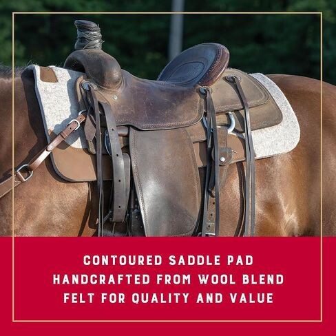 وسادة سرج حصان من مزيج الصوف بقياس 33 بوصة × 32 بوصة، وسادة سرج غربية ممتصة للصدمات للحماية، مستلزمات الخيول المتينة، أسمر ضارب للصفرة in Kuwait