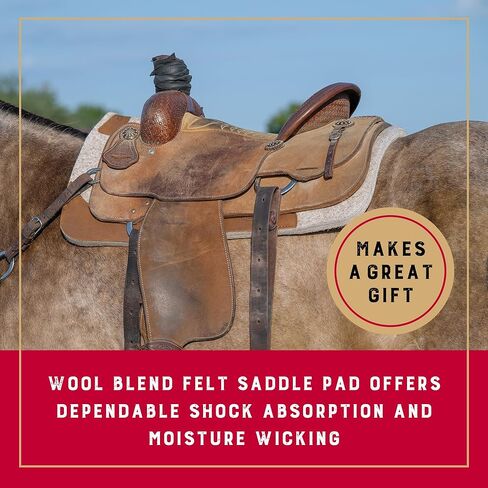 وسادة سرج حصان من مزيج الصوف بقياس 33 بوصة × 32 بوصة، وسادة سرج غربية ممتصة للصدمات للحماية، مستلزمات الخيول المتينة، أسمر ضارب للصفرة in Kuwait