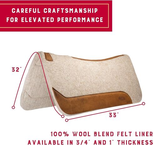 وسادة سرج حصان من مزيج الصوف بقياس 33 بوصة × 32 بوصة، وسادة سرج غربية ممتصة للصدمات للحماية، مستلزمات الخيول المتينة، أسمر ضارب للصفرة in Kuwait