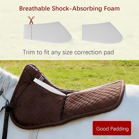 12 قطعة من حشوات وسادة السرج الممتصة للصدمات لركوب الخيل وأداء الفروسية وتعديل مريح للسرج، استبدال حشوات إسفنجية الذاكرة لدعم وسادة ركوب الخيل، أبيض in Kuwait