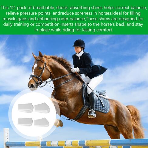 12 قطعة من حشوات وسادة السرج الممتصة للصدمات لركوب الخيل وأداء الفروسية وتعديل مريح للسرج، استبدال حشوات إسفنجية الذاكرة لدعم وسادة ركوب الخيل، أبيض in Kuwait