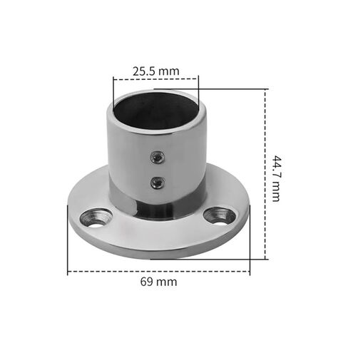1PC Boat Mount Pipe Stanchion 90° 22/25/30/32mm Round Pipe Base Handrail Fitting Stanchion Marine Accessories(25mm) in Saudi Arabia