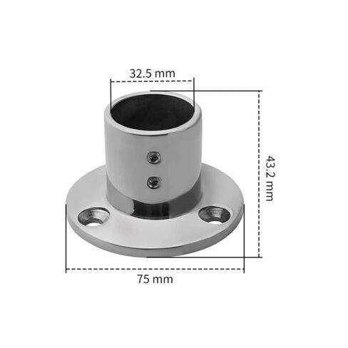 1PC Boat Mount Pipe Stanchion 90° 22/25/30/32mm Round Pipe Base Handrail Fitting Stanchion Marine Accessories(25mm) in Saudi Arabia