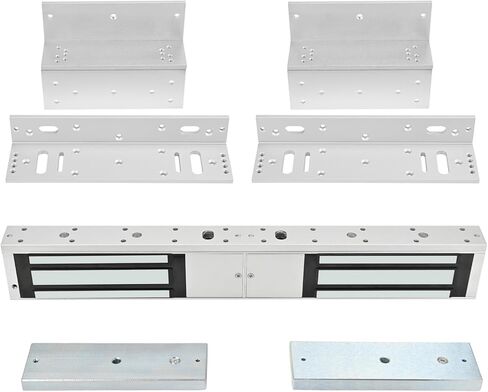 1200lbs Double Door Magnetic Lock with ZL Bracket Kit, Fail Safe NC Mode, 12V Electric electromagnetic for Access Control and Intercom Systems, Heavy Duty for Wooden, Metal, Fireproof Doors in Kuwait