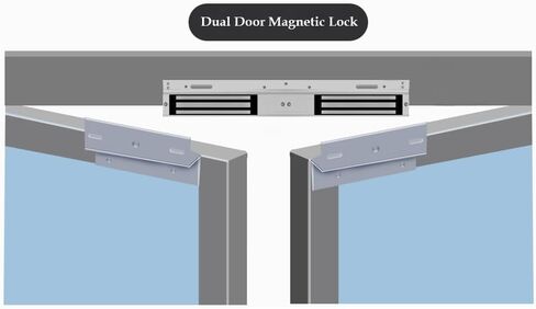 1200lbs Double Door Magnetic Lock with ZL Bracket Kit, Fail Safe NC Mode, 12V Electric electromagnetic for Access Control and Intercom Systems, Heavy Duty for Wooden, Metal, Fireproof Doors in Kuwait