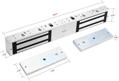 1200lbs Double Door Magnetic Lock with ZL Bracket Kit, Fail Safe NC Mode, 12V Electric electromagnetic for Access Control and Intercom Systems, Heavy Duty for Wooden, Metal, Fireproof Doors in Kuwait