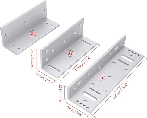 1200lbs Double Door Magnetic Lock with ZL Bracket Kit, Fail Safe NC Mode, 12V Electric electromagnetic for Access Control and Intercom Systems, Heavy Duty for Wooden, Metal, Fireproof Doors in Kuwait