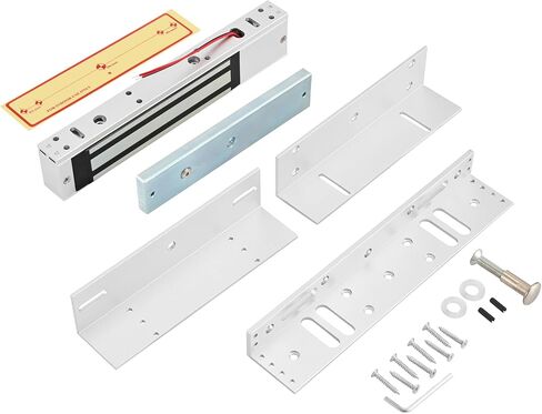 Heavy-Duty Waterproof 12V DC NC Electromagnetic Door Lock with ZL Aluminum Bracket, 600LBS Magnetic Holding, Surface-Mount, for Indoor & Outdoor (Waterproof 600LBS Lock +ZL Bracket) in Saudi Arabia
