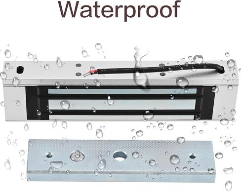 Heavy-Duty Waterproof 12V DC NC Electromagnetic Door Lock with ZL Aluminum Bracket, 600LBS Magnetic Holding, Surface-Mount, for Indoor & Outdoor (Waterproof 600LBS Lock +ZL Bracket) in Saudi Arabia