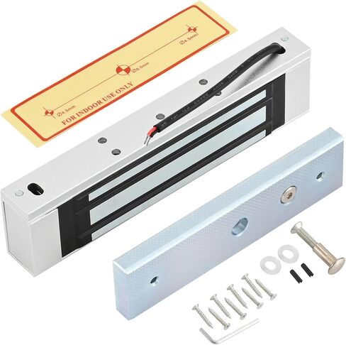 Heavy-Duty Waterproof 12V DC NC Electromagnetic Door Lock with ZL Aluminum Bracket, 600LBS Magnetic Holding, Surface-Mount, for Indoor & Outdoor (Waterproof 600LBS Lock +ZL Bracket) in Kuwait