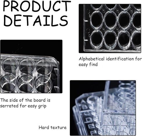 48 Well Cell Culture Plate Serving Tray, 2 PCS Pill Filler Tray, Tissue Culture Plate for Lab Equipment (Holes Dia: 1.1cm) in Kuwait