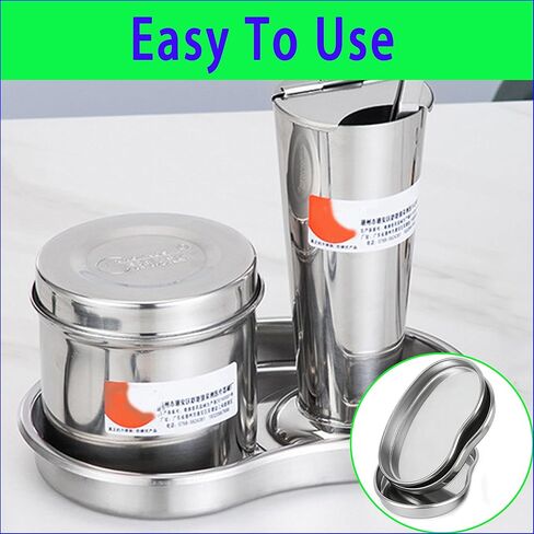 3 Packs Large Professional Medical Surgical Tray - Kidney Trays Flat Type Stainless Steel Dental Trays Thickening Lab Instrument Supplies Tools Tray for Dental Piercing Lab (8.4 * 5.6) in in Kuwait