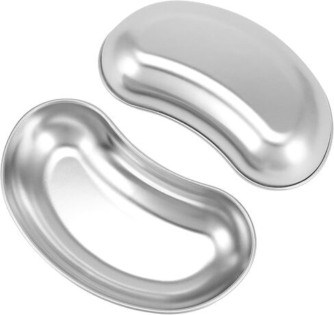 QWORK 4 Pcs 7" Stainless Steel Utility Tray, Kidney Shaped Basin, Lab Instruments Trays, Reusable Metal Kidney Dish,for Dressings, Waster in Saudi Arabia