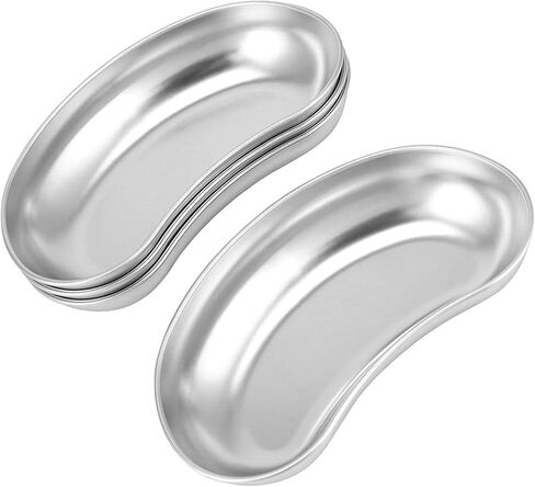 QWORK 4 Pcs 7" Stainless Steel Utility Tray, Kidney Shaped Basin, Lab Instruments Trays, Reusable Metal Kidney Dish,for Dressings, Waster in Saudi Arabia