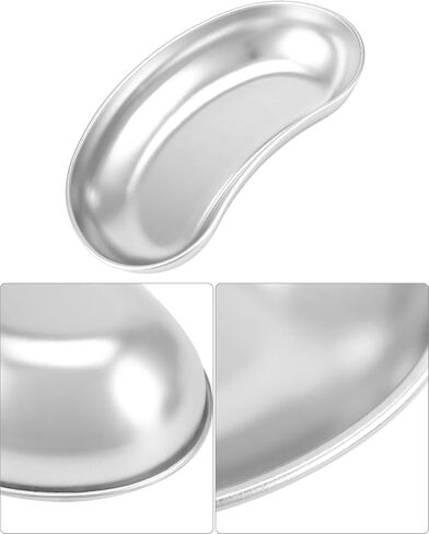 QWORK 4 Pcs 7" Stainless Steel Utility Tray, Kidney Shaped Basin, Lab Instruments Trays, Reusable Metal Kidney Dish,for Dressings, Waster in Saudi Arabia