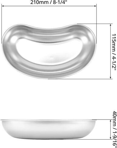 QWORK 4 Pcs 7" Stainless Steel Utility Tray, Kidney Shaped Basin, Lab Instruments Trays, Reusable Metal Kidney Dish,for Dressings, Waster in Saudi Arabia