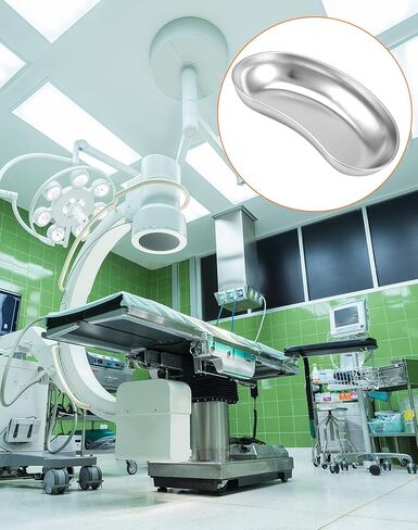 QWORK 4 Pcs 7" Stainless Steel Utility Tray, Kidney Shaped Basin, Lab Instruments Trays, Reusable Metal Kidney Dish,for Dressings, Waster in Saudi Arabia