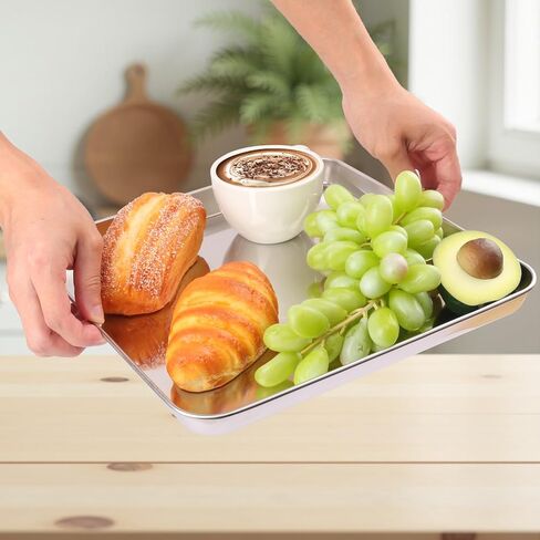 2 Pack Square Stainless Steel Surgical Tray, 12 x 12 Inch Surgical Trays, Stainless Steel Medical Trays for Lab Instruments Organizer, Lab, Tattoo, Dental in Kuwait