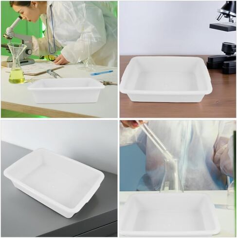 ULTECHNOVO 3Pcs Lab Trays 9.25X6.88X8.26 Inch Leak-Proof Plastic Laboratory Trays for Chemical Experiments Storage and Utility Organization in Saudi Arabia