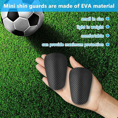 1 Pair Mini Shin Guards Soccer, Lightweight Small Shin Pads, for Youth & Adults, Mini Shinguards for Indoor Outdoor Football Soccer Training Protective Equipment (Black) in Kuwait