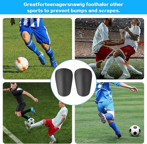 1 Pair Mini Shin Guards Soccer, Lightweight Small Shin Pads, for Youth & Adults, Mini Shinguards for Indoor Outdoor Football Soccer Training Protective Equipment (Black) in Kuwait