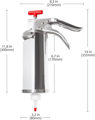 ALDKitchen Churro Maker | 1 L | Stainless Steel | Churro Filling Gun | Manual Spanish Doughnuts Filler | Cookie Press Maker | in Kuwait