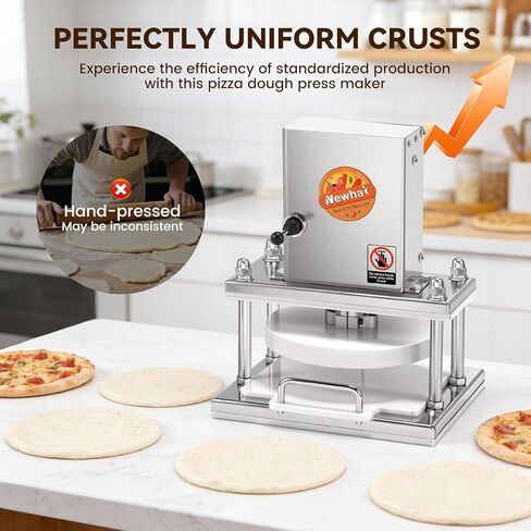 Newhai 8.6" Electric Pizza Dough Press Machine Commercial Dough Roller Sheeter Stainless Steel Pastry Bread Press Forming Processor for Bakery Home Restaurant Use in Kuwait