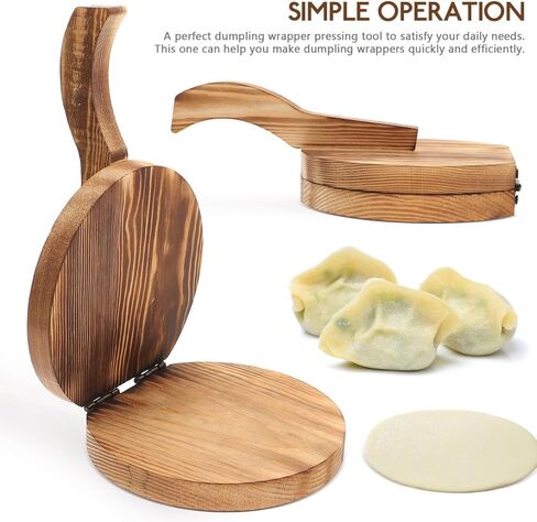 Kichvoe Wooden Dumpling Press Dough Mold Tool 8.85X5.90X1.37 Inch Manual Dumpling Skin Maker for Handmade Noodles and Dumplings Kitchen Cooking in Saudi Arabia