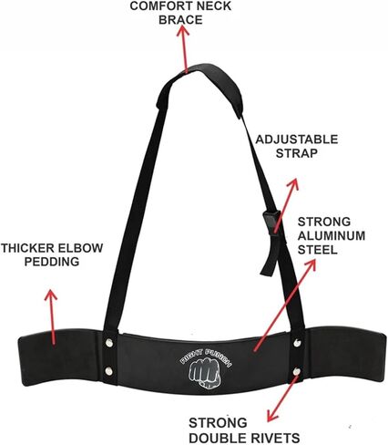 Arm Blaster for Biceps & Triceps, Heavy Duty Aluminum with Thick Neoprene Padding for Neck Support, Adjustable Straps for Weightlifting & Bodybuilding, Portable Arm Workout Equipment in Kuwait