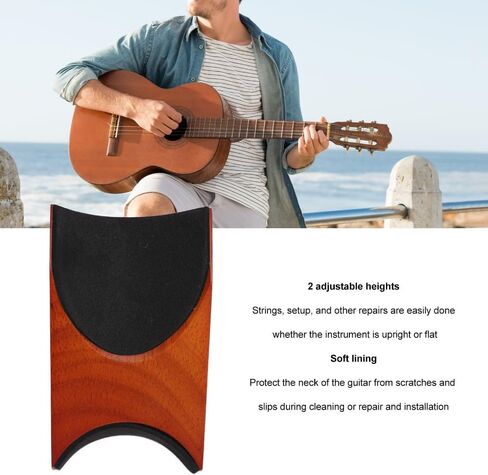 3.74 × 2.59 × 2.44 بوصة - أداة لوثير بارتفاع قابل للتعديل للجيتار الصوتي والكهربائي والباس والمندولين - تصميم قوس مزدوج لصيانة الأدوات بشكل آمن in Kuwait