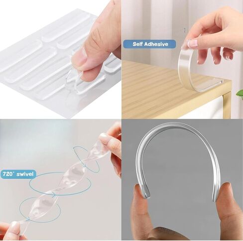 مانع إغلاق الباب 50 قطعة، مصد باب خزانة ذاتي اللصق بدون أثر، خطوط ممتصة للصدمات مطاطية، وسادات عازلة لتخميد الصوت لحماية الحائط، زجاج خزانة باب الثلاجة والأثاث in Kuwait