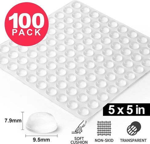 مجموعة من 100 مصدات للخزانة من زولاي هوم، وسادات لاصقة شفافة - سدادات صغيرة للخزانة، مصدات مطاطية - مصدات باب الخزانة الشفافة لخزائن المطبخ، والأدراج، وإطارات الصور، والأثاث، والأسطح الزجاجية in Kuwait