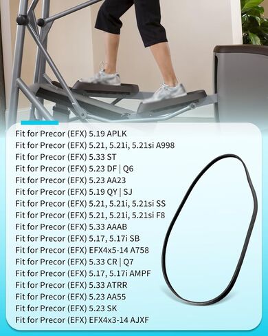 حزام محرك بيضاوي الشكل 10217-131 مناسب لـ Precor EFX 5.19 APLK 5.17 5.17i AMPF 5.33 ATRR 5.23 AA55 5.21 5.21i 5.21si A998 إلخ in Saudi Arabia