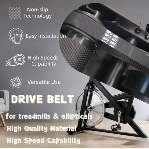 Motor Drive Belt 19" L, 8 Ribs 8pj497 Micro V Belt Poly V Transmission Belt - High Strength Rubber Drive Motor Main Belt 292525 or 292438 Works with HealthRider Proform Nordic-Track in Saudi Arabia