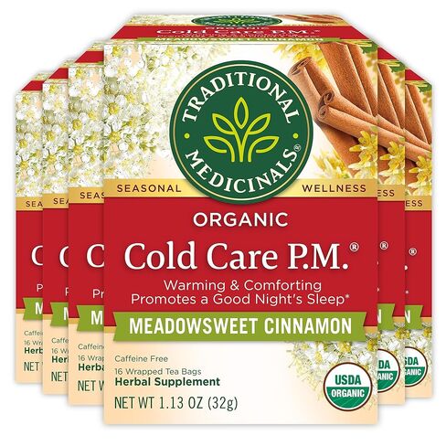 شاي الأطباء التقليديين، العناية الباردة العضوية مساءً، احصل على نوم جيد ليلاً، 96 كيس شاي (6 عبوات) in Kuwait