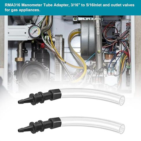 RMA316 Manometer Tube Adapter,Pressure Tube Adapter Fitting,3/16 in. to 5/16 Manometer Fittings Adapter Fit for Fieldpiece Manometer Inlet and Outlet Valves on Various Models of Gas Appliances-2PCS in Saudi Arabia