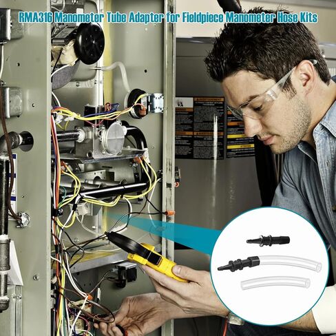RMA316 Manometer Tube Adapter,Pressure Tube Adapter Fitting,3/16 in. to 5/16 Manometer Fittings Adapter Fit for Fieldpiece Manometer Inlet and Outlet Valves on Various Models of Gas Appliances-2PCS in Saudi Arabia