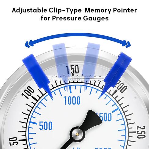 MEASUREMAN Clip-On Memory Pointer for Pressure Gauge & Thermometer, Retains Pressure Reading, for 2" 2.5" 3" Dial (15-Pack)，Easy to Use in Kuwait