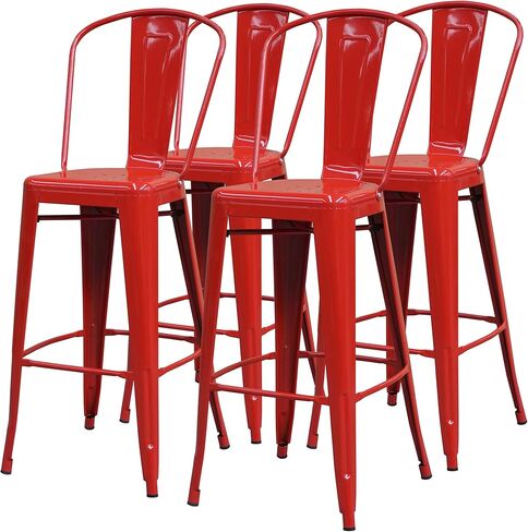 كرسي مطعم، مقعد معدني أسود للاستخدام الداخلي والخارجي، مجموعة من 4 قطع (32Q-230) in Kuwait