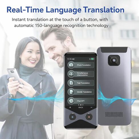 جهاز مترجم اللغة ، 2025 مترجم ترويح No WiFi المطلوب ، دعم 4G SIM ، في الوقت الفعلي في الوقت الحقيقي صوت فوري 137 مترجم لغة ، chatgpt/غير متصل/ترجمة الصورة الرمادية in Kuwait