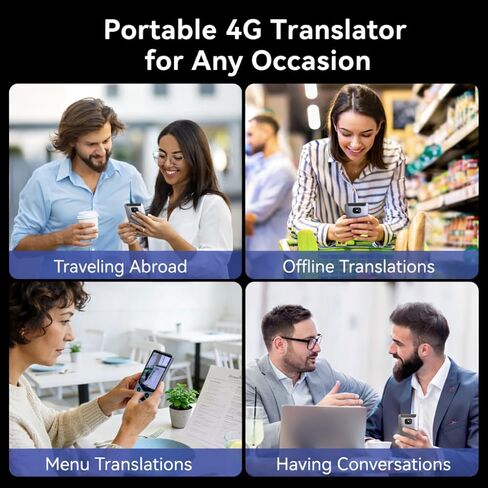 جهاز مترجم اللغة ، 2025 مترجم ترويح No WiFi المطلوب ، دعم 4G SIM ، في الوقت الفعلي في الوقت الحقيقي صوت فوري 137 مترجم لغة ، chatgpt/غير متصل/ترجمة الصورة الرمادية in Kuwait