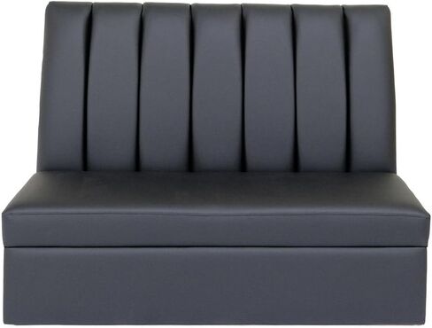 Channel Black Faux Leather Seating Booth, Modern Armless Booth for Restaurants, Living Room, and Apartment with Solid Wood Frame in Saudi Arabia