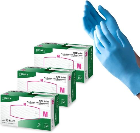 TRONEX 9394 Nitrile Exam Disposable Gloves, 4 Mil, Chemo Rated, Powder Free, Blue (450, XL) in Kuwait