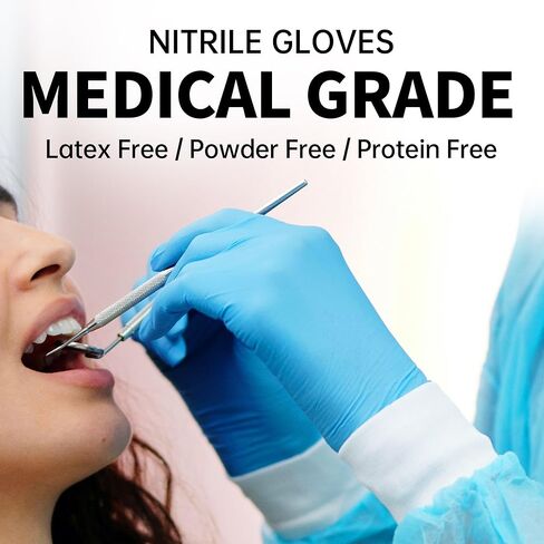 Nitrile Gloves, Chemical Resistant, Powder and Latex-Free, Non-Sterile, Food Safe, 5 Mil Black and 4 Mil Blue in Saudi Arabia