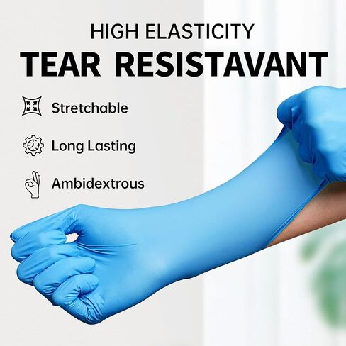 Nitrile Gloves, Chemical Resistant, Powder and Latex-Free, Non-Sterile, Food Safe, 5 Mil Black and 4 Mil Blue in Saudi Arabia