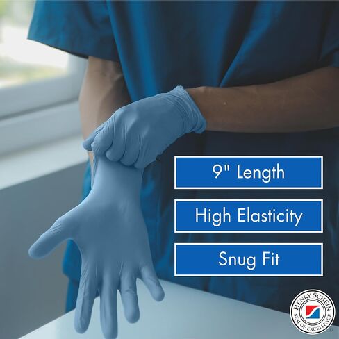قفازات Henry Schein Criterion N300 Nitrile Exam Gloves، مقاس X-Large، أزرق ثلجي - علبة مكونة من 10 صناديق (250/صندوق، إجمالي 2500) - تم اختبارها كيميائيًا، خالية من اللاتكس، مكلورة، 2.76 مل، غير معقمة in Saudi Arabia