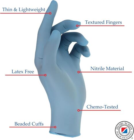 Henry Schein Criterion N300 Nitrile Exam Gloves, Medium, Ice Blue – Case of 10 Boxes (300/Box, 3,000 Total) – Chemo Tested, Latex-Free, Chlorinated, 2.76 Mil, Non-Sterile in Saudi Arabia