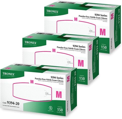 TRONEX 9394 Nitrile Exam Disposable Gloves, 4 Mil, Chemo Rated, Powder Free, Blue (450, Large) in Kuwait