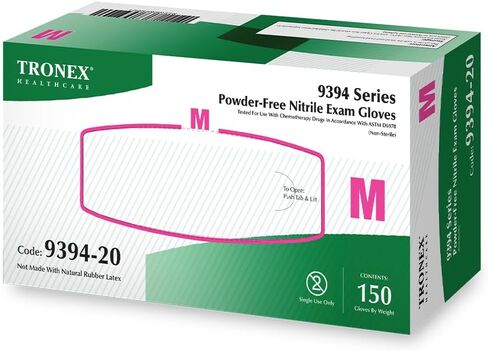 TRONEX 9394 Nitrile Exam Disposable Gloves, 4 Mil, Chemo Rated, Powder Free, Blue, Small, Box of 150 in Kuwait