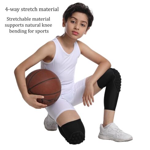 Kids Protective Knee Sleeves, Boys & Girls Padded Compression Sleeve for Basketball, Volleyball, Jumping, Skiing & Skating L in Saudi Arabia